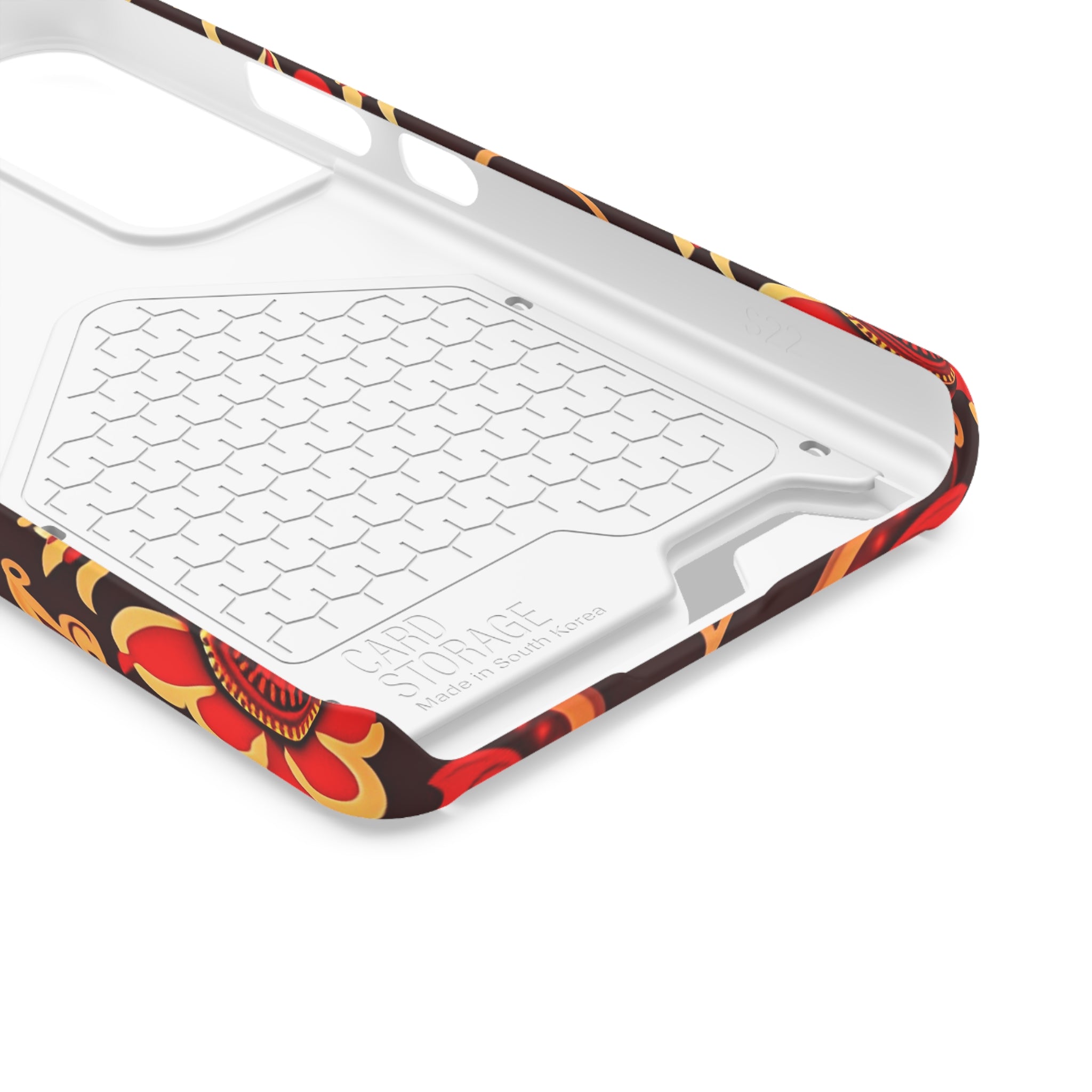 Batik Blossom Phone Case With Card Holder